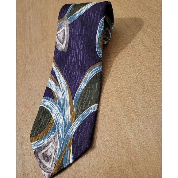 Canali Milano Mens Tie Necktie Artsy Silk Italy 4” x 57.5 to 58” Flaw!! - Picture 4 of 14